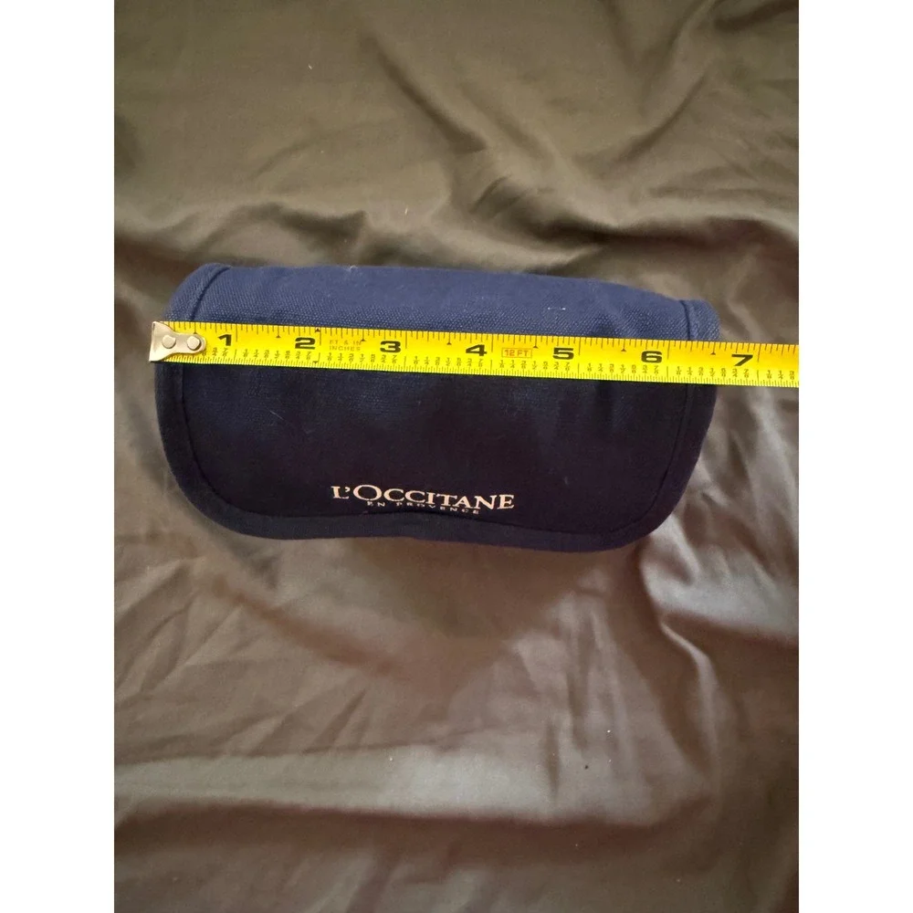 L'Occitane en Provence Navy Blue Canvas Toiletry Bag Travel Makeup Pouch